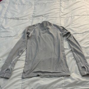 Lululemon athletica black and white stripe long sleeve workout top